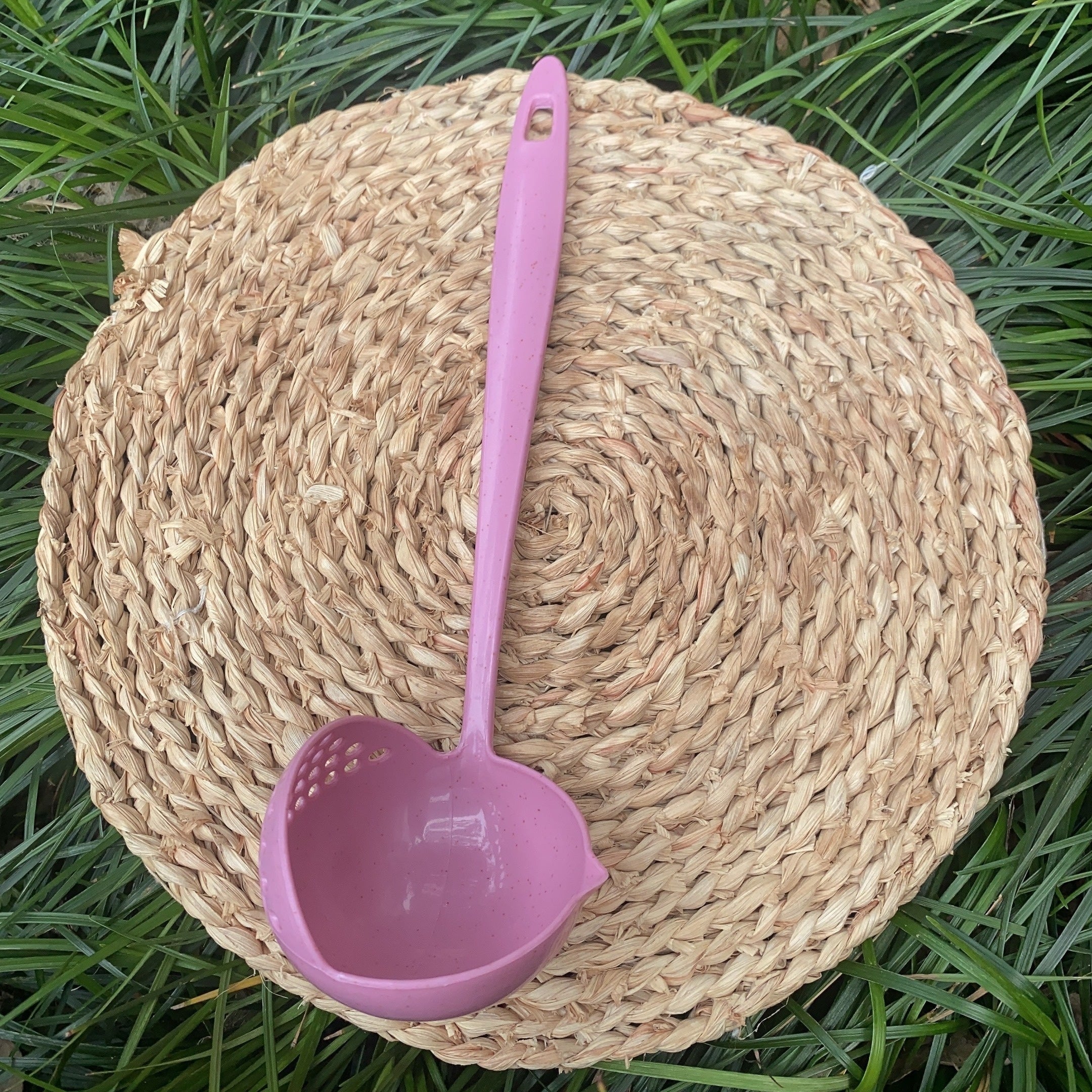 1PC 2-in-1 Slotted Soup Ladle, Long Handle Plastic Hot Pot Spoon, Kitchen Utensil