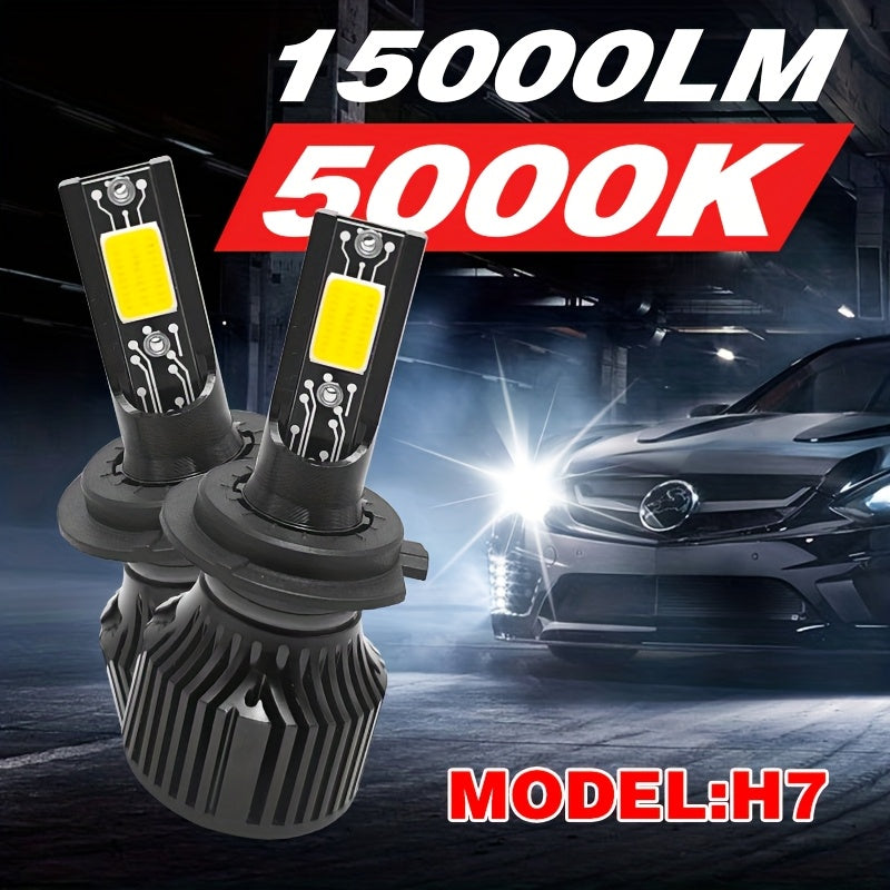 Car LED Light Kit (2-Pack), for Car Headlights, Compatible with 9005/HB3, 9006/HB4, H11, H4, H7, H1, F17 Models, Provides 15000 Lumens and 180W of 5000K White Light Illumination, No Battery Included