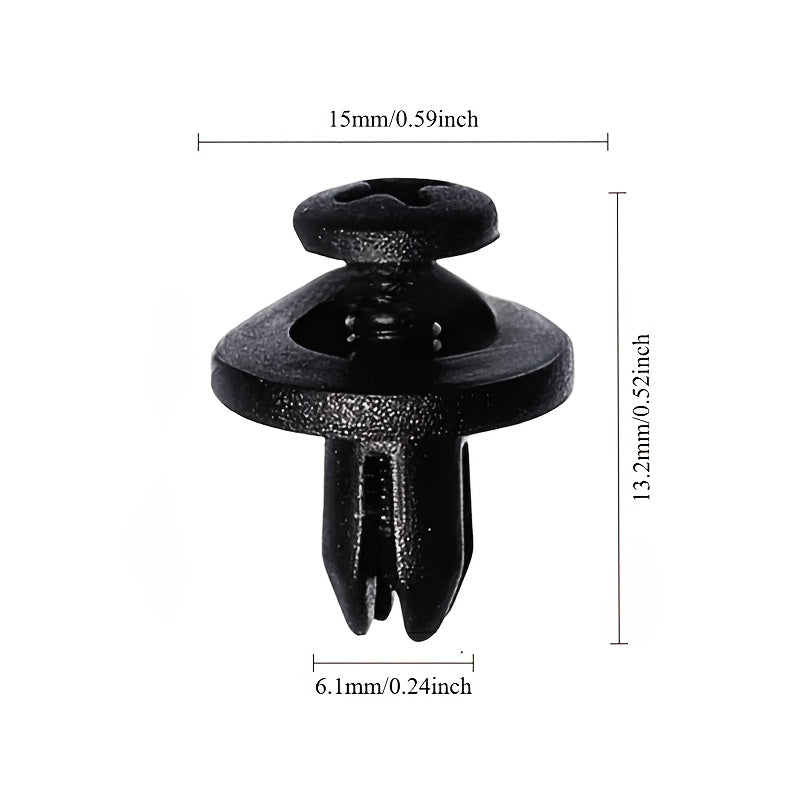 30pcs 6mm Hole Plastic Push Rivet Fasteners for Cars – Push-Type Retainer Clips for Door Trim Fixing, Nylon Bumper Clips, Essential Auto Repair Parts for Trunk & Bumper