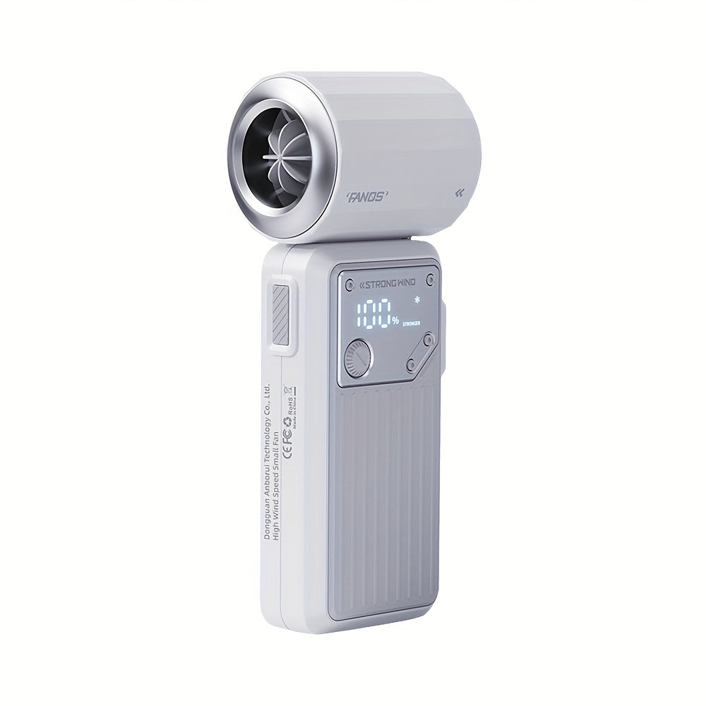 This Is a Compact 2-In-1 Handheld Fan And Power Bank with a Capacity of 4000Mah, Capable of Phones Once. It Features a Quiet Yet Powerful Airflow, Is USB Rechargeable, And Includes an LED Display. It'S an Essential Item for Summer