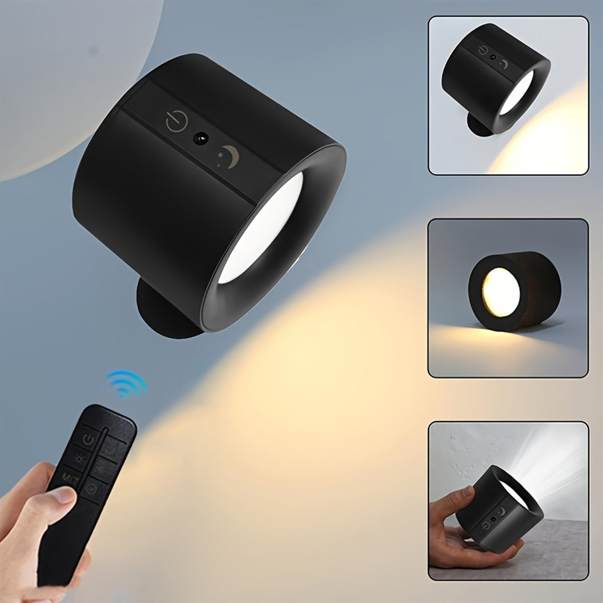 GVTCC Indoor Wall Light Double-Side Wall Light 360° Rotation 3 Color Modes Touch and Remote Control USB Charging Rechargeable Lithium-Ion Battery Modern Living Room Bedroom Modern Lighting Adjustable Brightness Touch Control