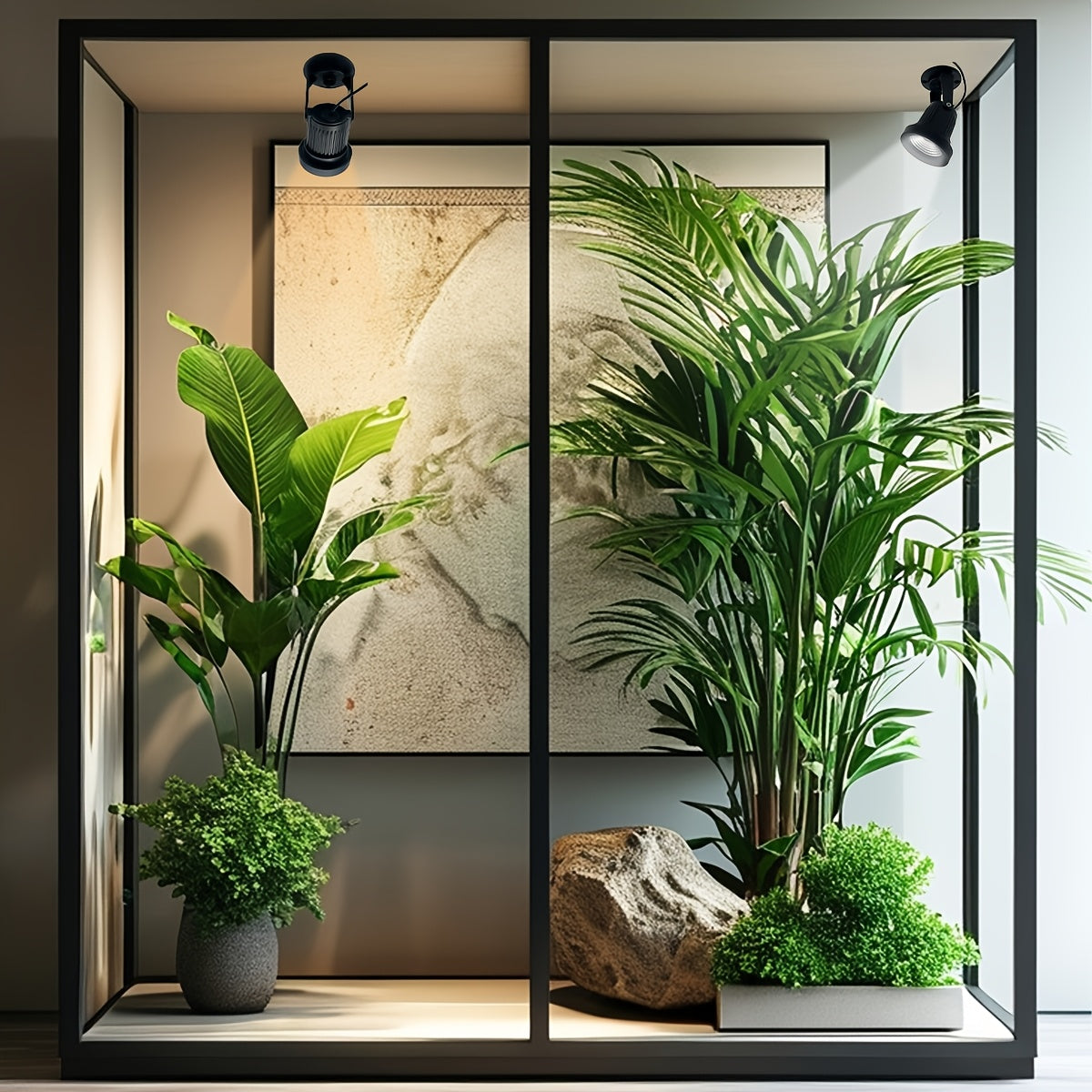 LED spotlight, indoor plant spotlight, multifunctional portable white/warm light spotlight, wall-mounted decorative light, with 59.06-inch power cord and switch, suitable for exhibitions, billboards and artwork display lighting