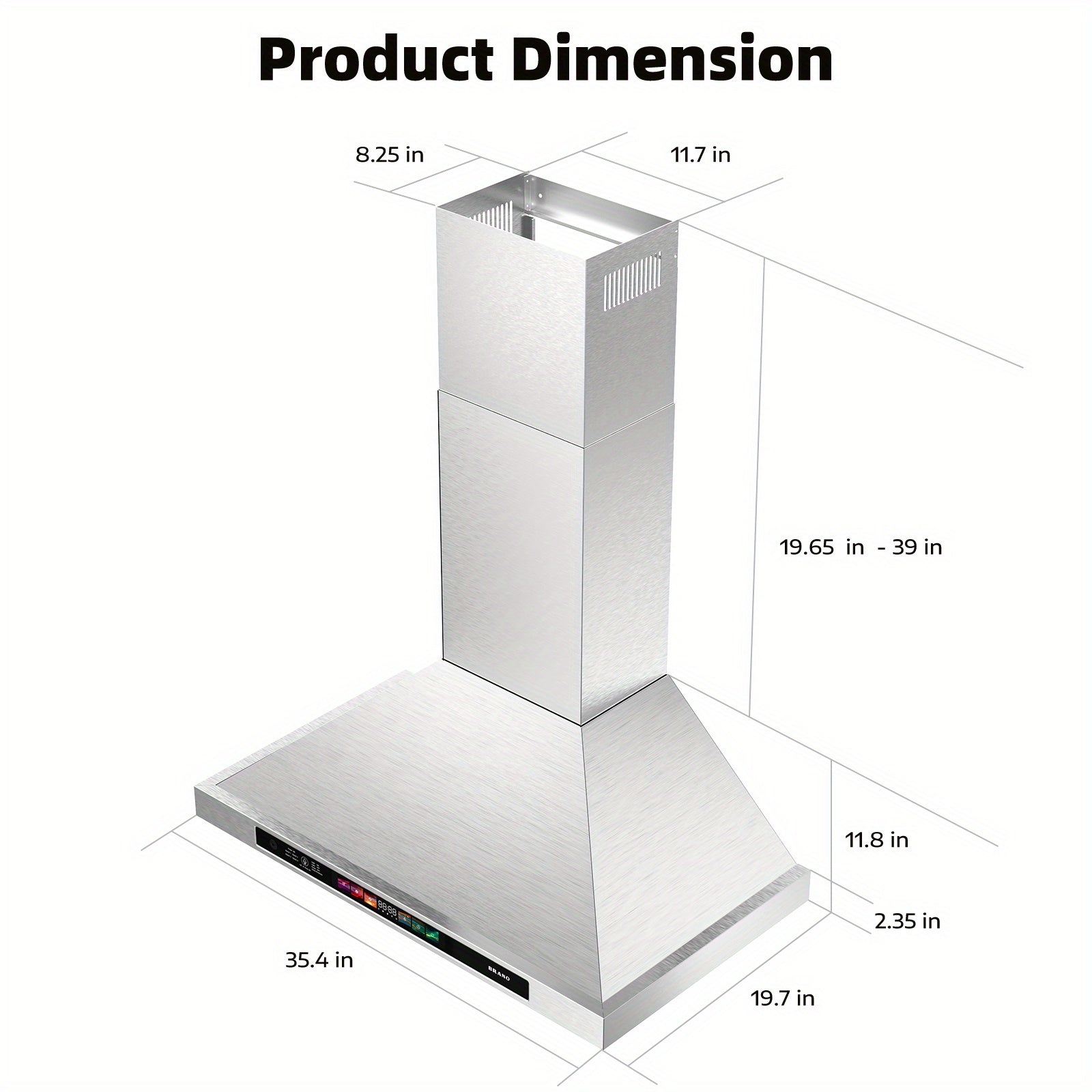 High-Suction Stainless Steel Range Hood – Smart Wall-Mounted Range Hood with Voice Control, 30/36 Inches