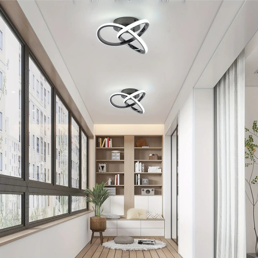 Black recessed light fixture, hallway light, LED ceiling light, suitable for kitchen, bedroom, garage, bathroom, balcony, hallway, staircase, passageway LED lighting