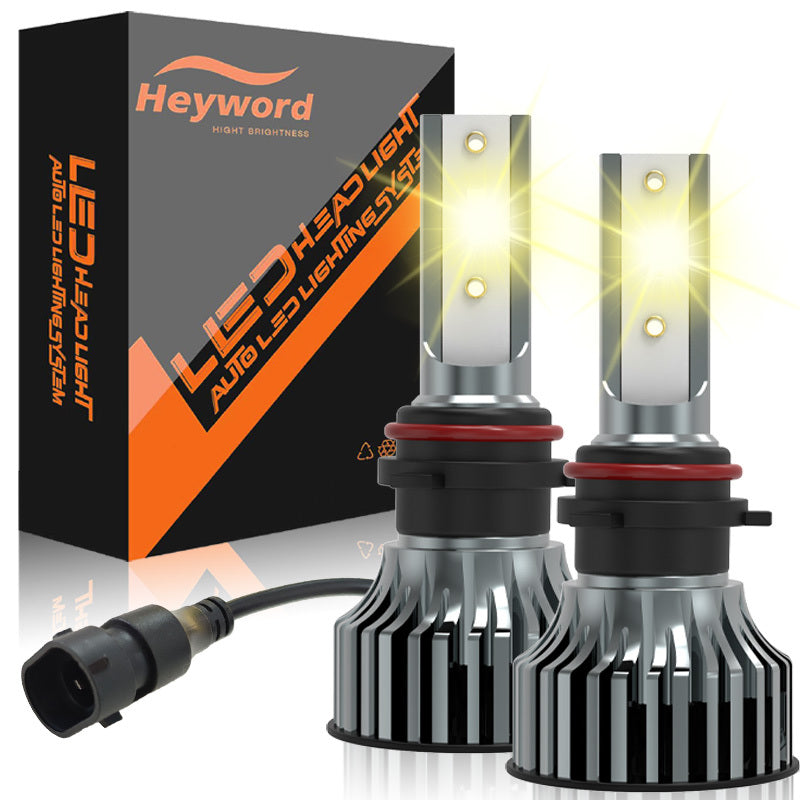 Heyword 2 Sets H7, H1, H3, H4, H8/H9/H11, 9005, 9006, 9012 LED Car Headlight Fog Light, Low Beam, High Beam, Color Temperatures: 4300K/Warm Light, 3000K/Yellow Light, 8000K/Blue Light, 25000K/Ice Blue, 6000K/White Light