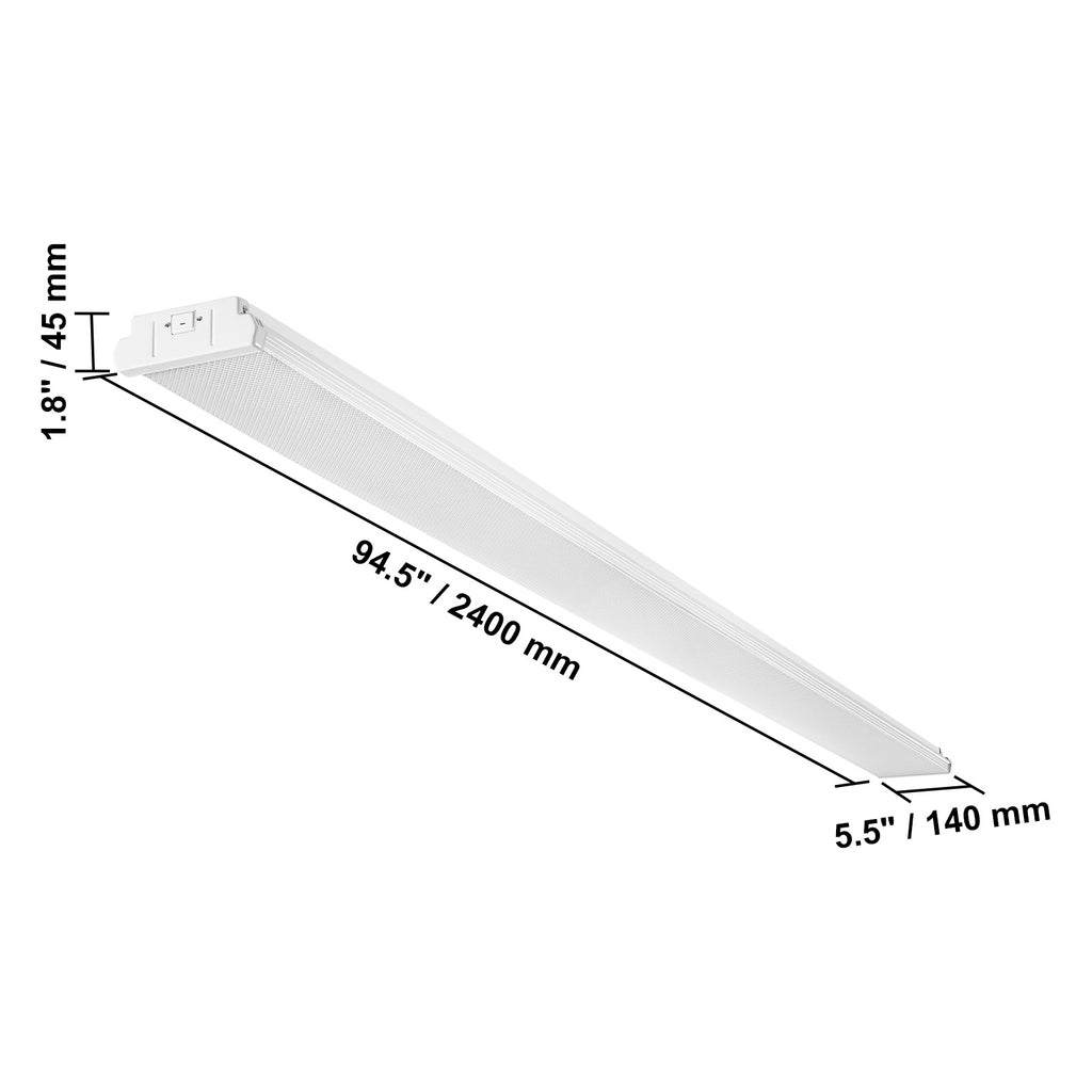 VEVOR 4/8 ft LED wrap light, 50W, 5500LM recessed LED shop light, 4-pack 6500K daylight LED kitchen ceiling light fixture, suitable for garage, office, laundry room fluorescent light replacement, FCC certified