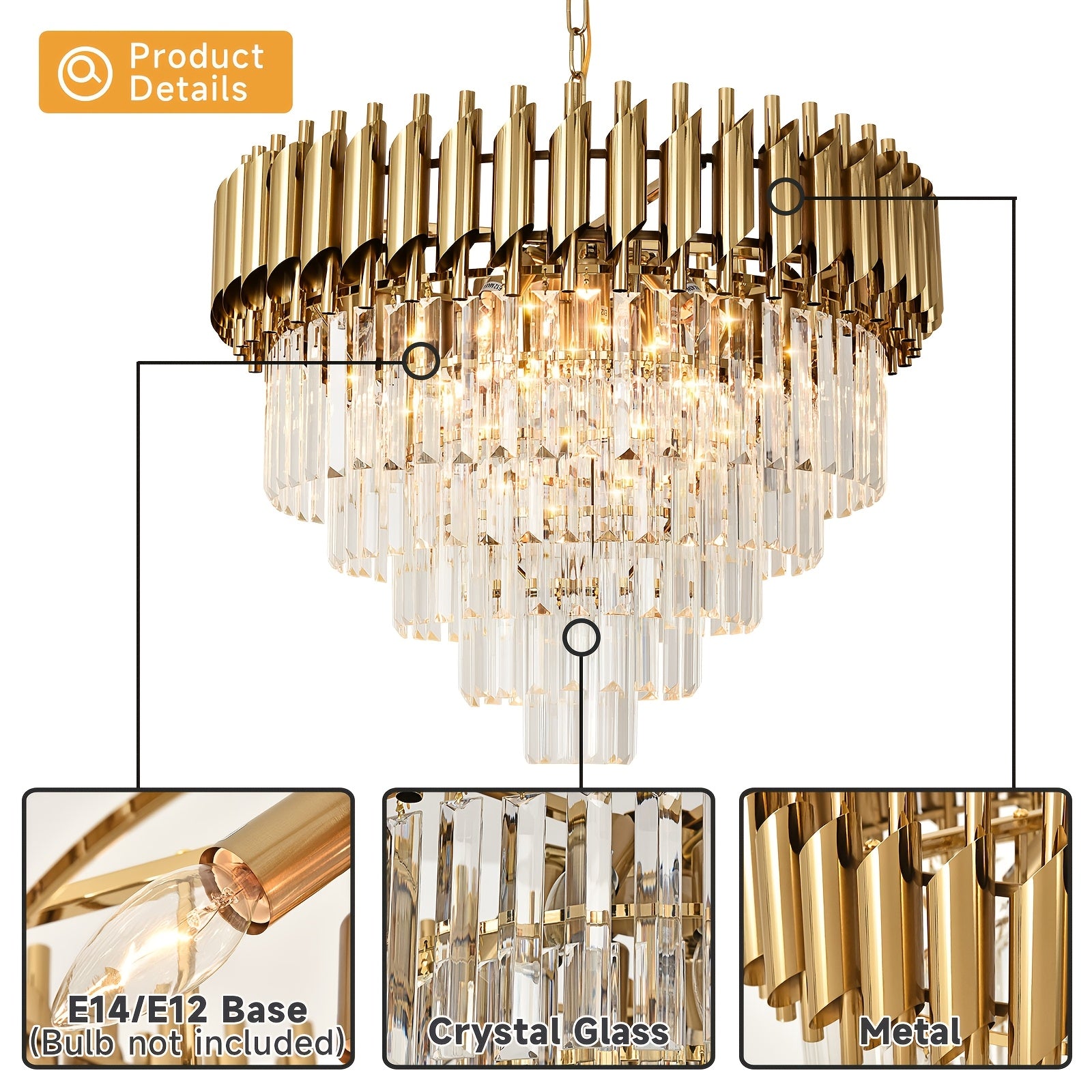 600 large gold crystal chandelier