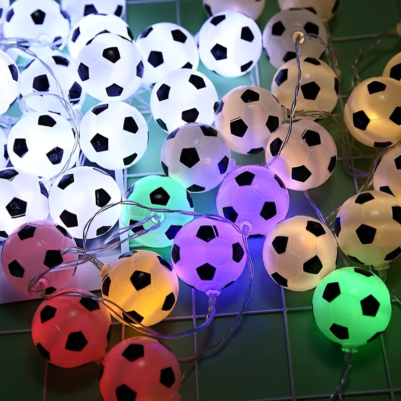 1 件装 10LED/20LED 足球 LED 灯串足球花环灯卧室家庭婚礼派对酒吧俱乐部花园派对体育嘉年华派对花园、露台装饰粉丝之间的礼物交换电池供电（无电池）