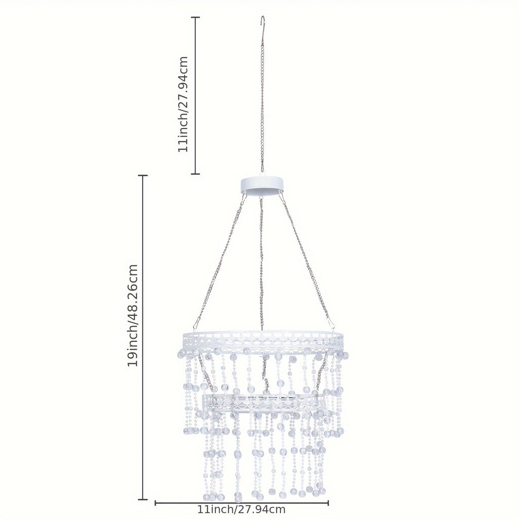 Solar Hanging Crystal Chandelier | Outdoor Garden Decorative Light, Equipped with 54 Warm White LEDs, Waterproof, Lithium Battery Powered, Suitable for Garden, Courtyard, Patio, Gazebo, Party, Wedding