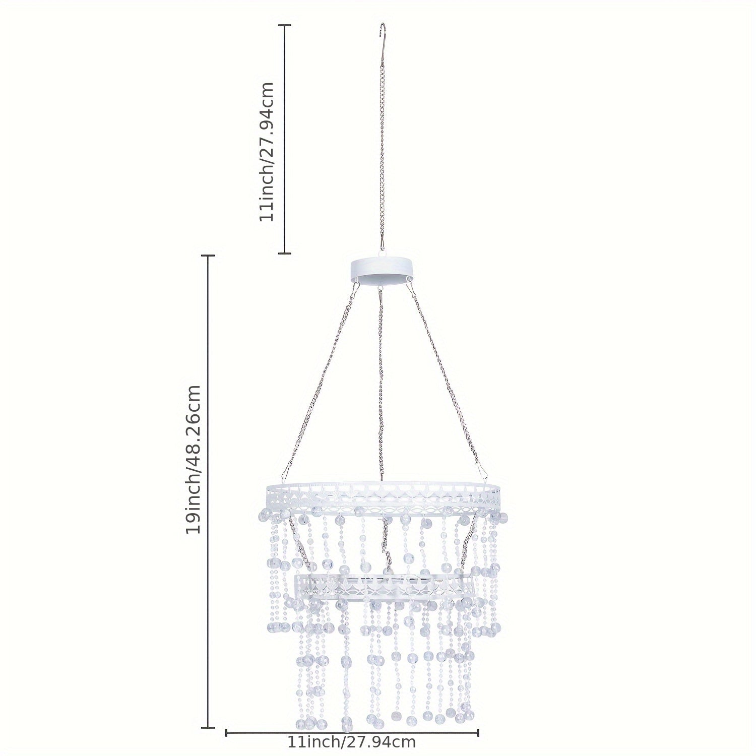 Solar Hanging Crystal Chandelier | Outdoor Garden Decorative Light, Equipped with 54 Warm White LEDs, Waterproof, Lithium Battery Powered, Suitable for Garden, Courtyard, Patio, Gazebo, Party, Wedding