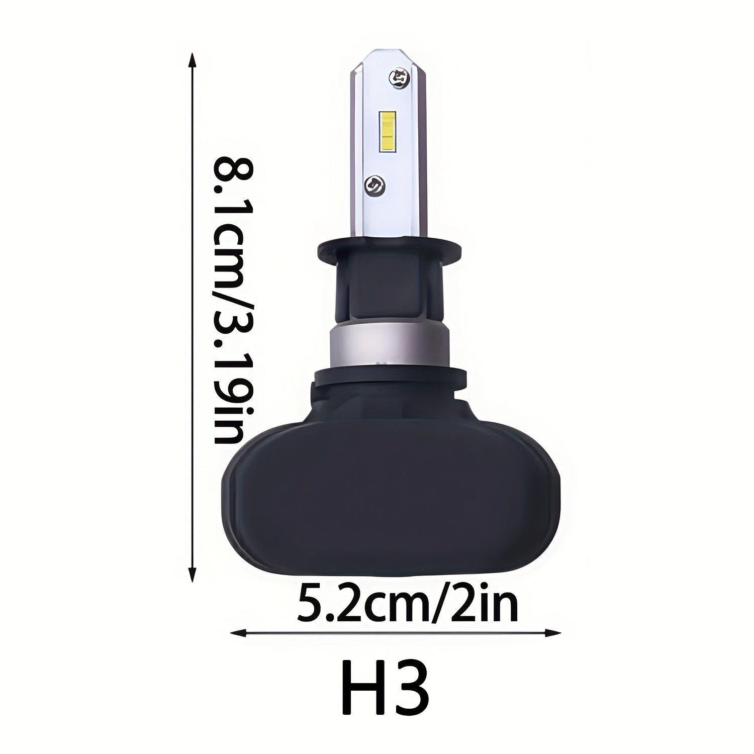 Motorcycle LED Bulb Set (2-Pack) - H3 Connector, High/Low Beam, 6500K Cool White Light, with Heatsink, Easy to Install, Suitable for Cars, Trucks and Motorcycles, Made of Aviation Aluminum, Motorcycle Modification Parts