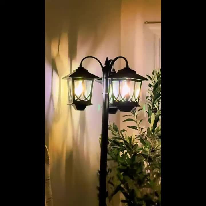 1 Set 3-Head Solar Lamp Post Light, 73-Inch Outdoor Waterproof Solar Light, Path Light for Garden, Lawn, Courtyard