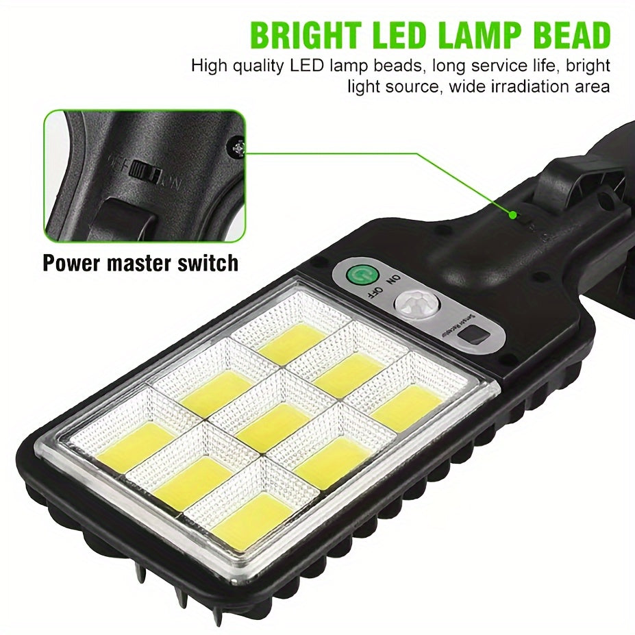1 Piece 108/117COB Sensor Street Light, ABS Material, 28/60/72LED Ultra-High Power, Remote Control, 3 Functional Modes, Switchable Automatic Lighting in Darkness, High-Power Outdoor Recessed Mounting, Suitable for Roads