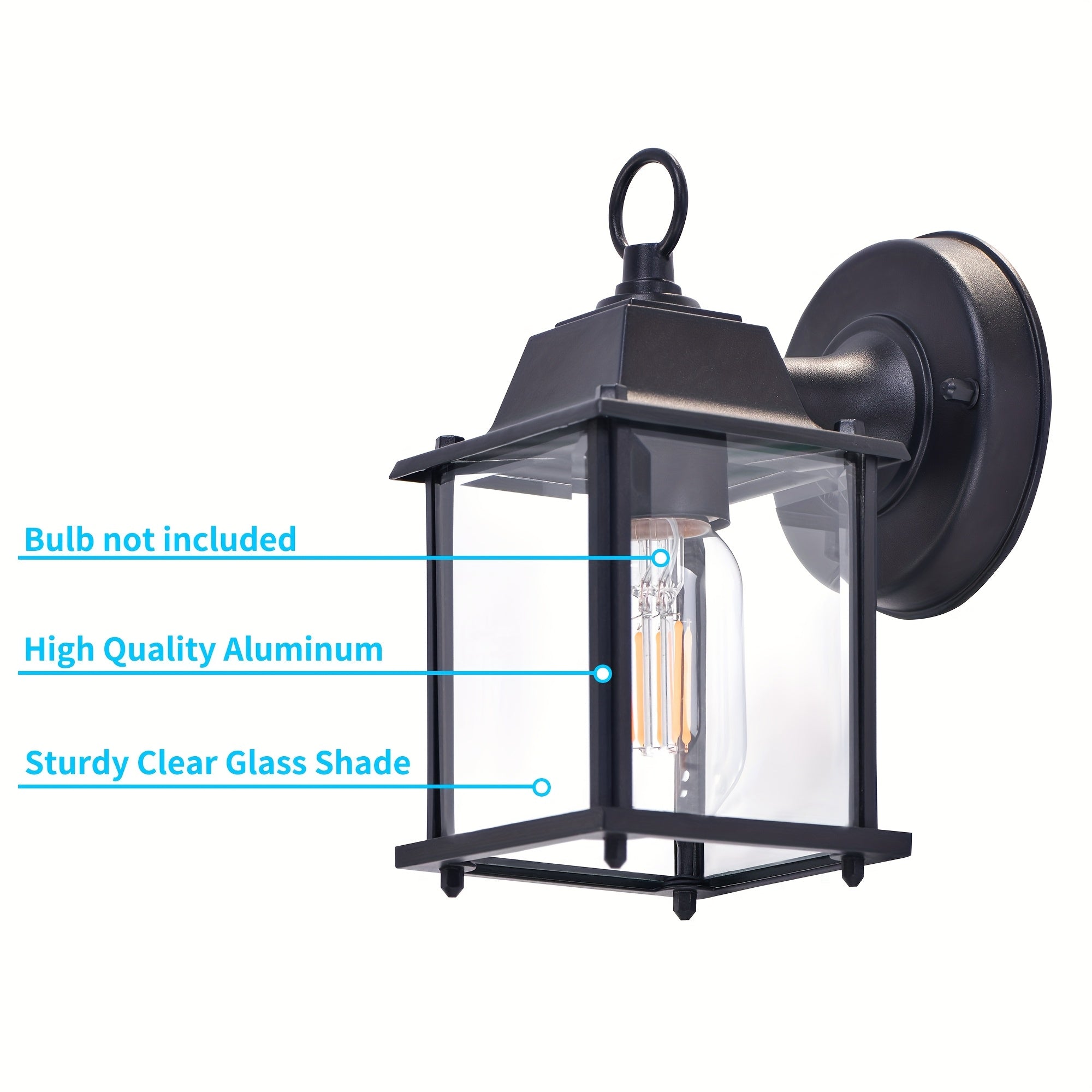 One-Piece Die-Cast Aluminum Outdoor Wall Light, Modern European-American Style, Durable, Corridor, Garden, Doorway Lighting Wall Sconce
