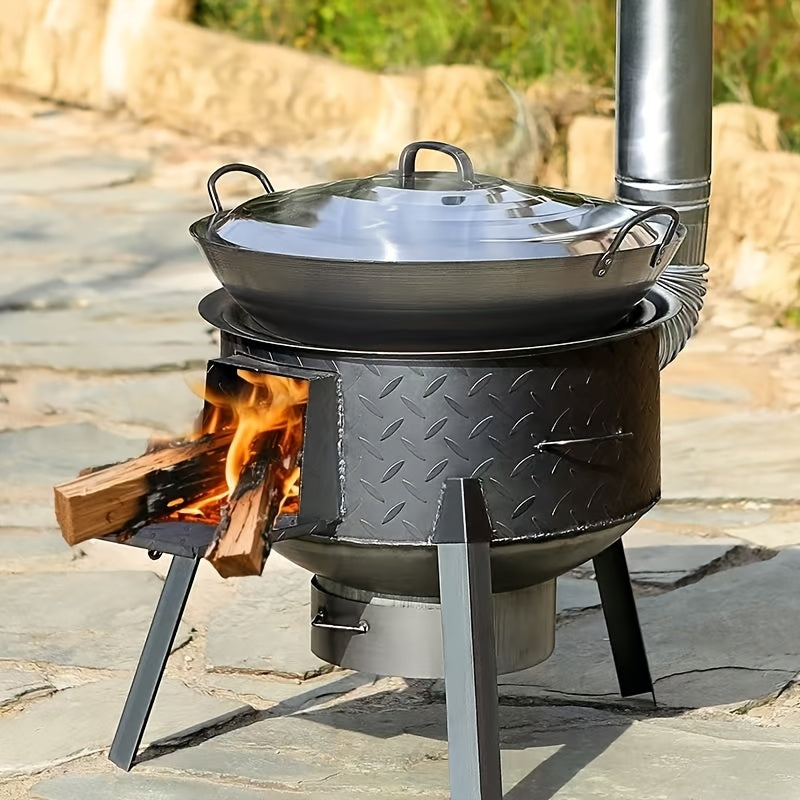 Winter Wood Stove Heating Stove, Indoor & Outdoor Smokeless Earthen Stove for Home, Rural Wood Burning Stove for Kang Heating in Winter