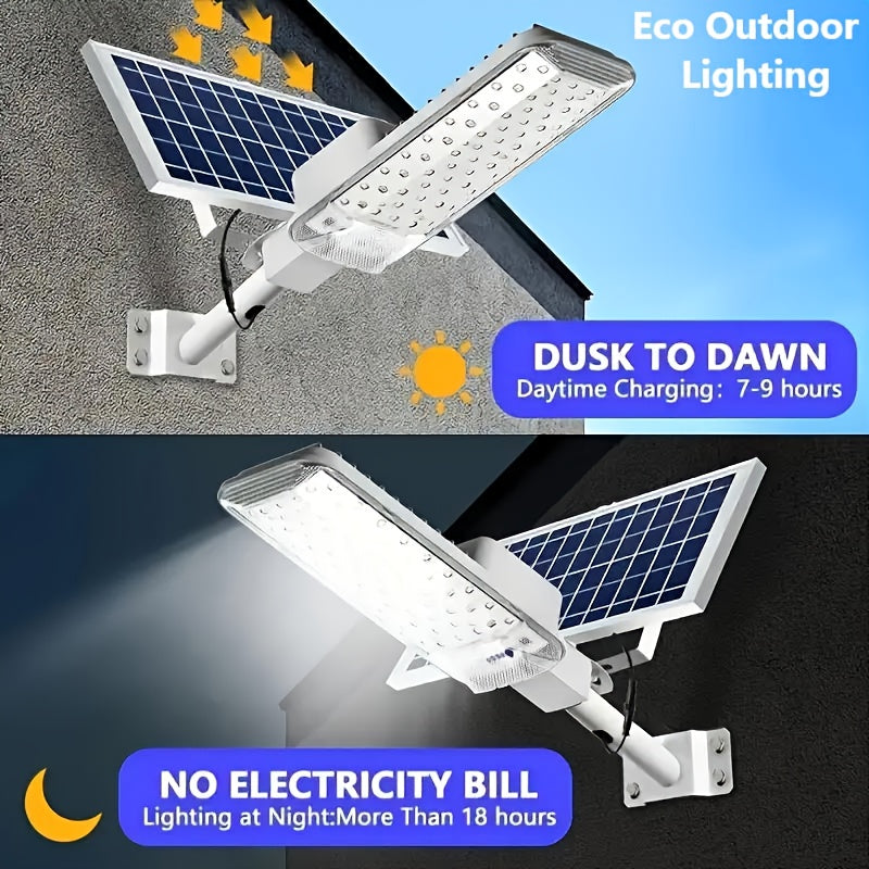 Solar Street Light, LED Wall Light, Courtyard Light, Outdoor Lighting, 6000mAh Lithium Battery, Smart Light Control, with Remote Control, Solar Charging, 74 High-Brightness LED Beads, Widely Used in Gardens, Lawns, Garages, Farmland