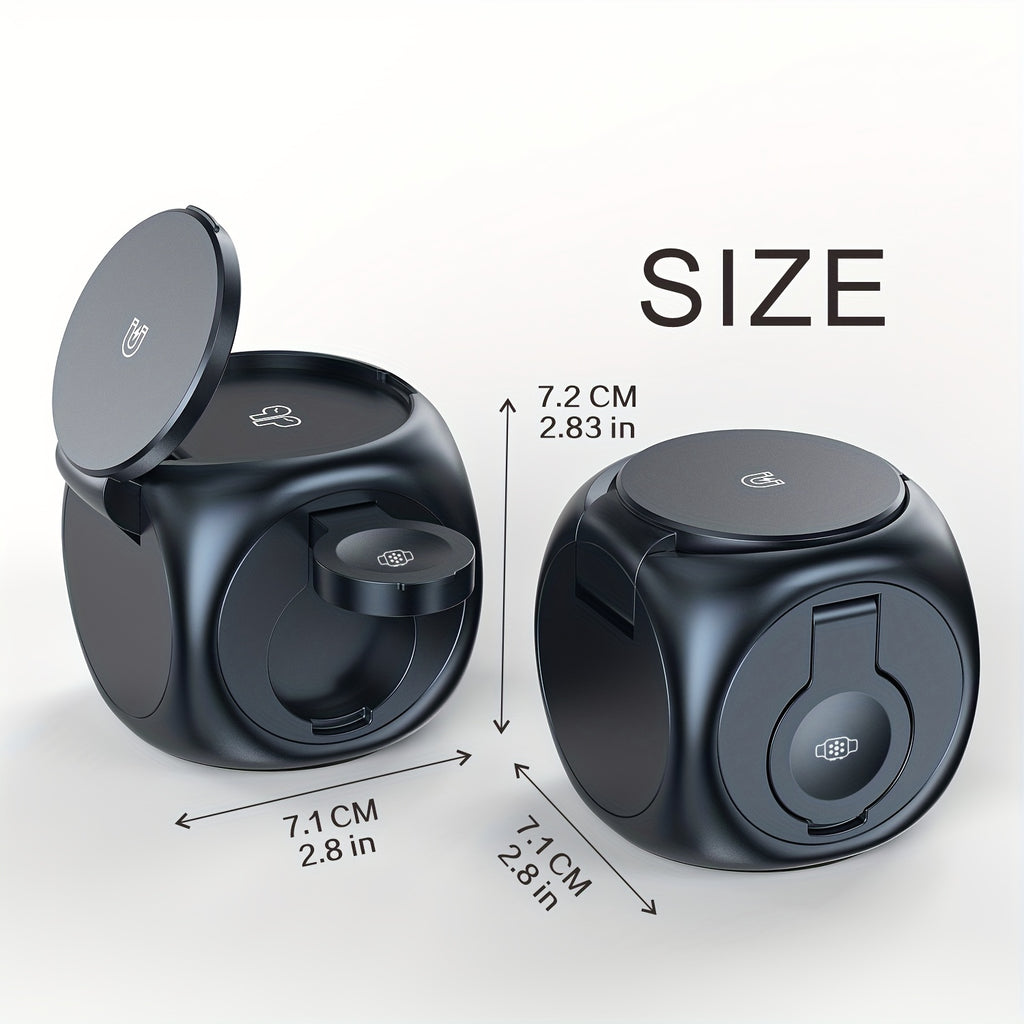 3-in-1 Magnetic Wireless Charging Station with 15W Fast Charging, All-in-One Charger for iPhone 15 14 13 12, for Samsung S24/S24/S22/S21, for Pixel, for Apple Watch & Smart Watch, for AirPods & Earbuds, Desktop Magnetic Charger