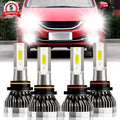 For Honda Civic 1988 1990 1992 1995 1996 2001 2006 2011 2012 2015 Headlight LED Bulbs High Low Beam Combo Kit 6000K White Super Bright 10000LM, Battery Not Included, 4-Pack