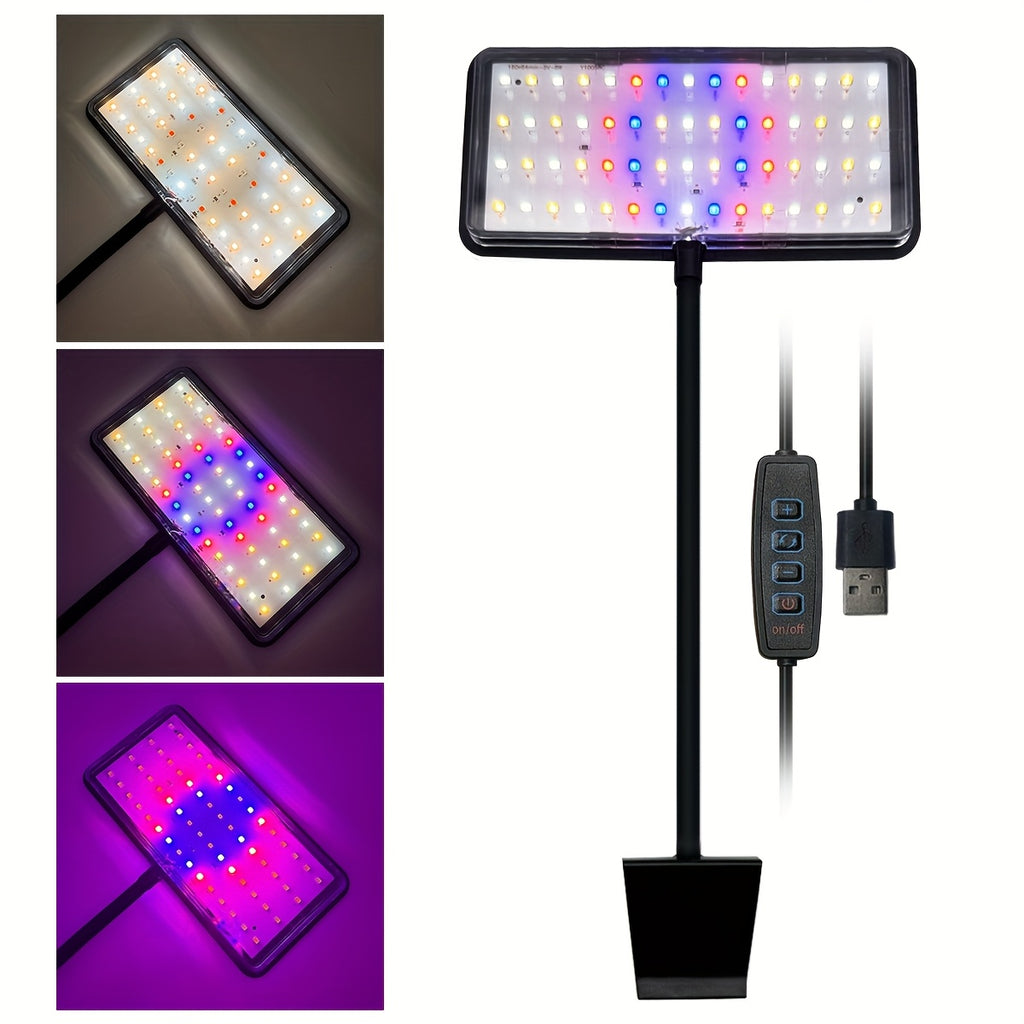 3-Color LED Aquarium Light, 60 Beads Color Changing Fish Tank Light & Smart Plant Lighting, 360° Gooseneck Aquarium Lamp for Freshwater & Saltwater Tanks, Mini Fish Tank Landscape Decor Light