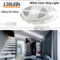 500厘米/196.85英寸USB LED灯带 白色，5V USB供电 300颗LED柔性SMD2835超亮不可调光LED灯带（1卷），适用于电视背光及橱柜灯，卧室、厨房、置物架照明，圣诞佳节理想礼物