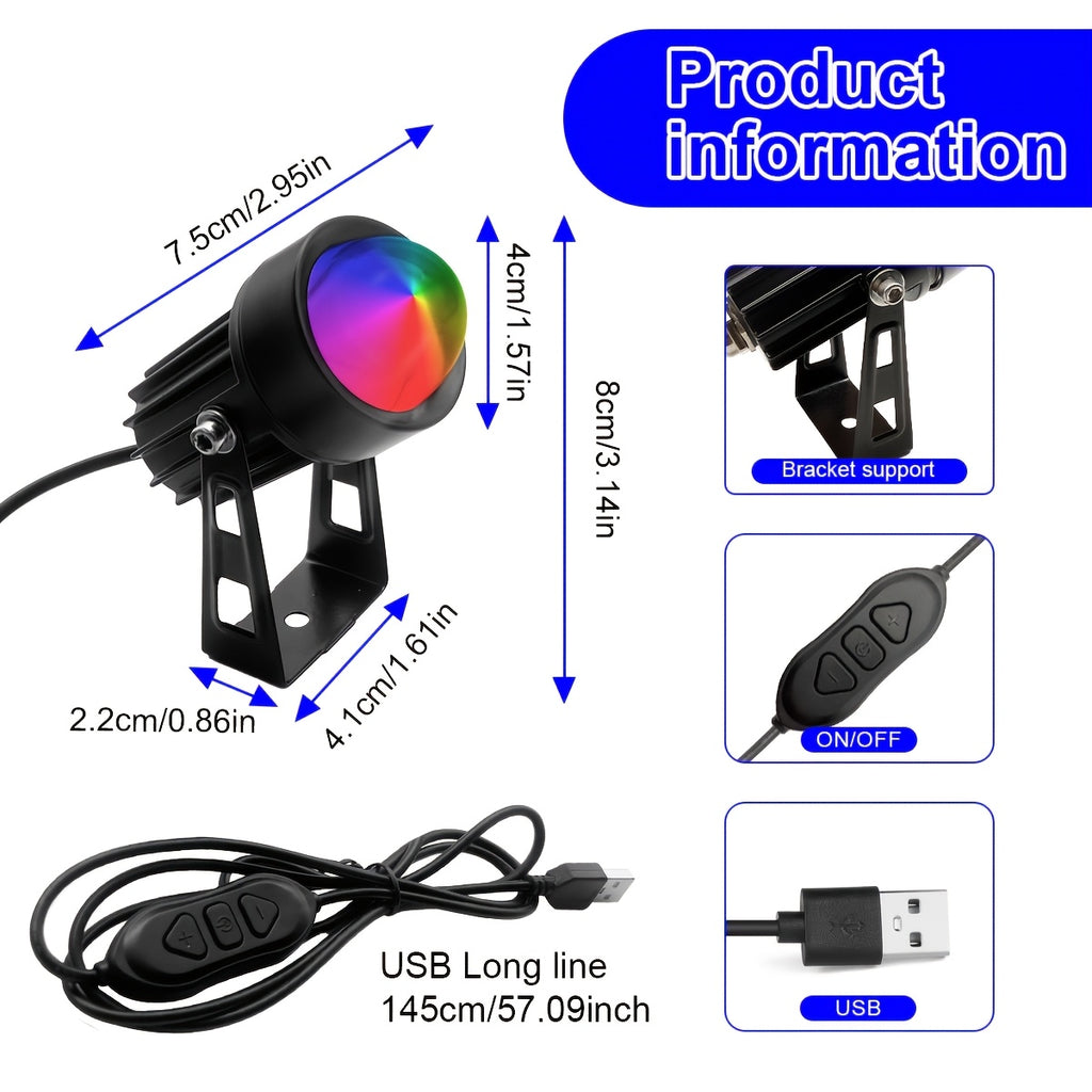 Indoor RGB Spotlight, Multi-Color Changing Wall Light, Mini Spotlight, Dimmable Color Changing LED Plant Spot Light, Art Decorative Light