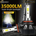 2-Pack High Brightness LED Headlight Bulbs, 35000 Lumens and 220W, Compatible with H1, H7, H11, 9005, 9006, H4, 9004, 9007 and H13 Sockets. Emits Bright 6000K White Light, Provides 300% More Brightness, Designed for Night Visibility