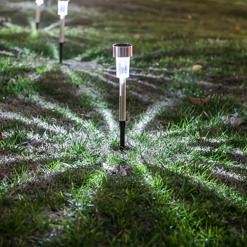 20/30/40/50-Pack Solar LED Light, Outdoor Stainless Steel Solar LED Stick Light, IP44 Waterproof Rating, Suitable for Courtyard, Lawn, Path, Patio, Driveway and Garden Landscape Decorative Light, Can Be Used for Holiday Parties