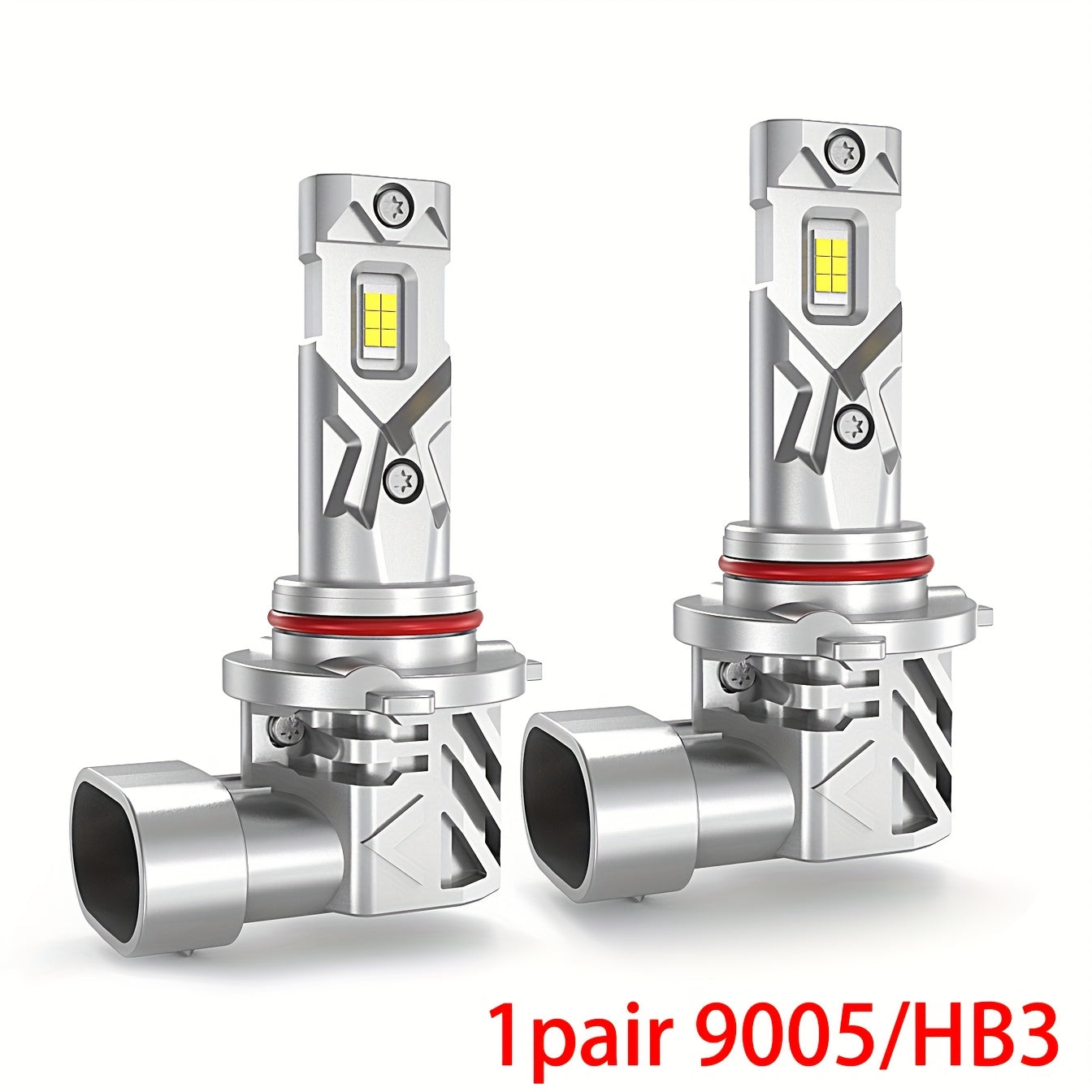 Two Upgraded LED 9005 H11 HB3 H8 H9 LED Headlight Bulbs, 12V White 6500K Super Bright, 1:1 Plug-and-Play, Headlight & LED Fog Light, Battery Not Included