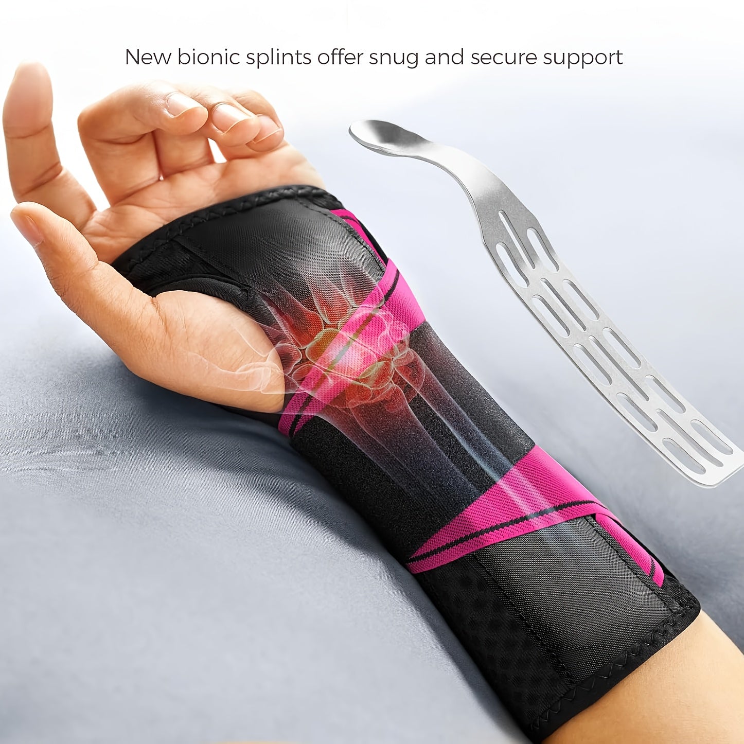 一款專為睡眠和電腦活動設計的護腕。它輕巧透氣，讓手腕保持中性位置。適合日常使用，可作為手部穩定器和睡眠護腕。