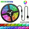 USB多功能控制RGB LED灯带，具动态颜色同步功能，长度可选3.28FT至100FT，适用于电视、房间和圣诞装饰。广泛用于汽车装饰、派对氛围照明