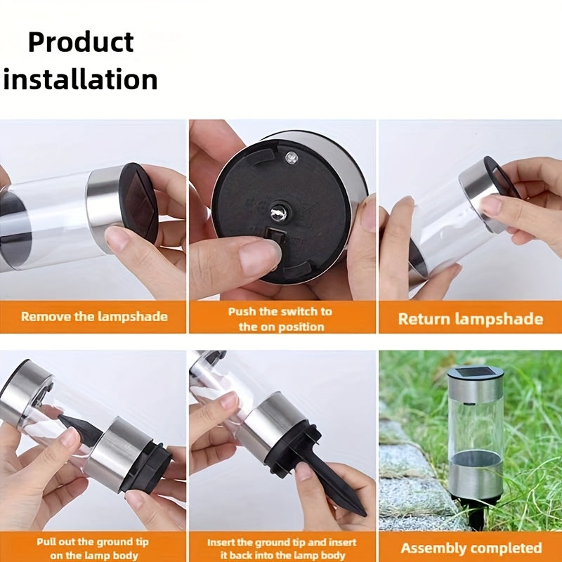 4-Pack Outdoor Solar Waterproof Light, New LED Landscape Light, Durable Solar Security Light, IP44 Waterproof, Suitable for Sidewalk, Courtyard, Garden, Driveway (Cool White/Warm Light)