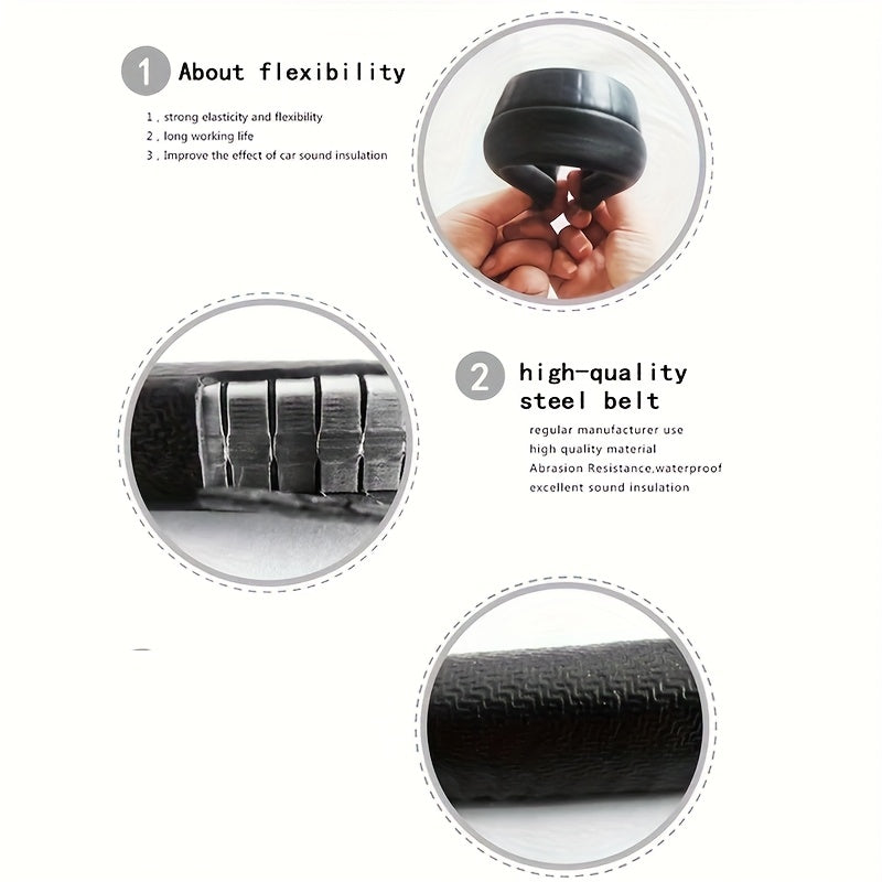 157.48 Inch Car Door Rubber Seal Strip with Side Light, Suitable for Car, Truck, RV Sealing Kit