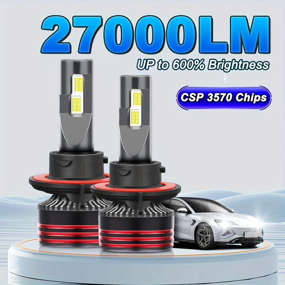 KINGSOFE 2-Pack Flicker-Free Super Bright LED H13 High/Low Integrated Bulbs 200W High Power 26000 Lumens 6500K White Light Ultra High Brightness with Cooling Fan Plug-and-Play