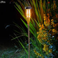 Solar Bamboo Craft Lawn Light, Warm Cozy Light, Flickering Flame Effect, Outdoor Lighting, Bamboo Ground Insert Torch Light, for Courtyard, Garden Path, Landscape Decoration