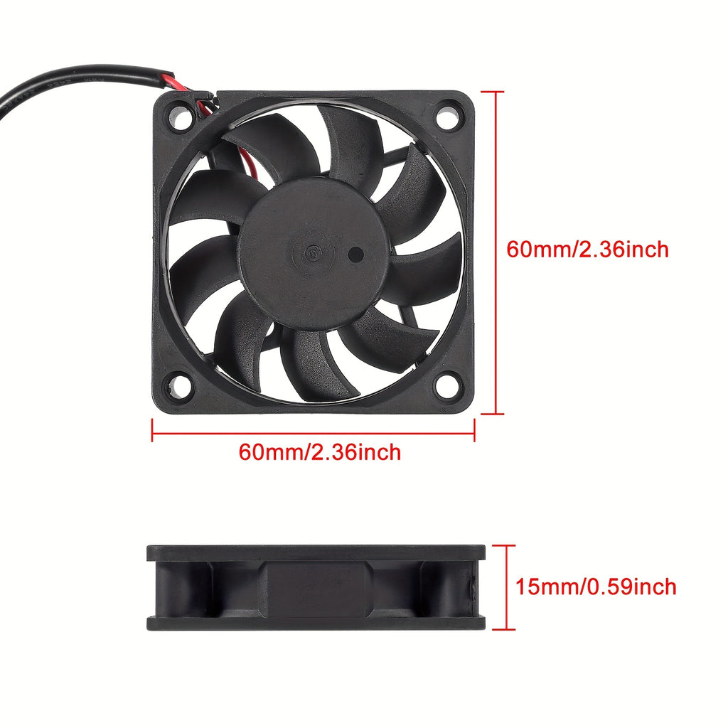 2 Pack 60mm DC 5V USB Fan, 6015 Brushless Cooling Fan 60mmx60mmx15mm 5V USB, Suitable for PC Case Heatsink Raspberry Pi Cooler