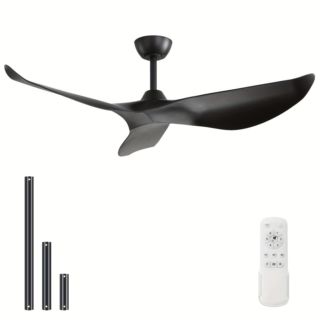 Sofucor Modern 38" Smart Ceiling Fan, Remote Control, DC Motor, 3-Blade Design – Quiet Operation, Black/White, Outdoor Rated (120V), Ceiling Mount – Modern Bedroom & Living Room Fan