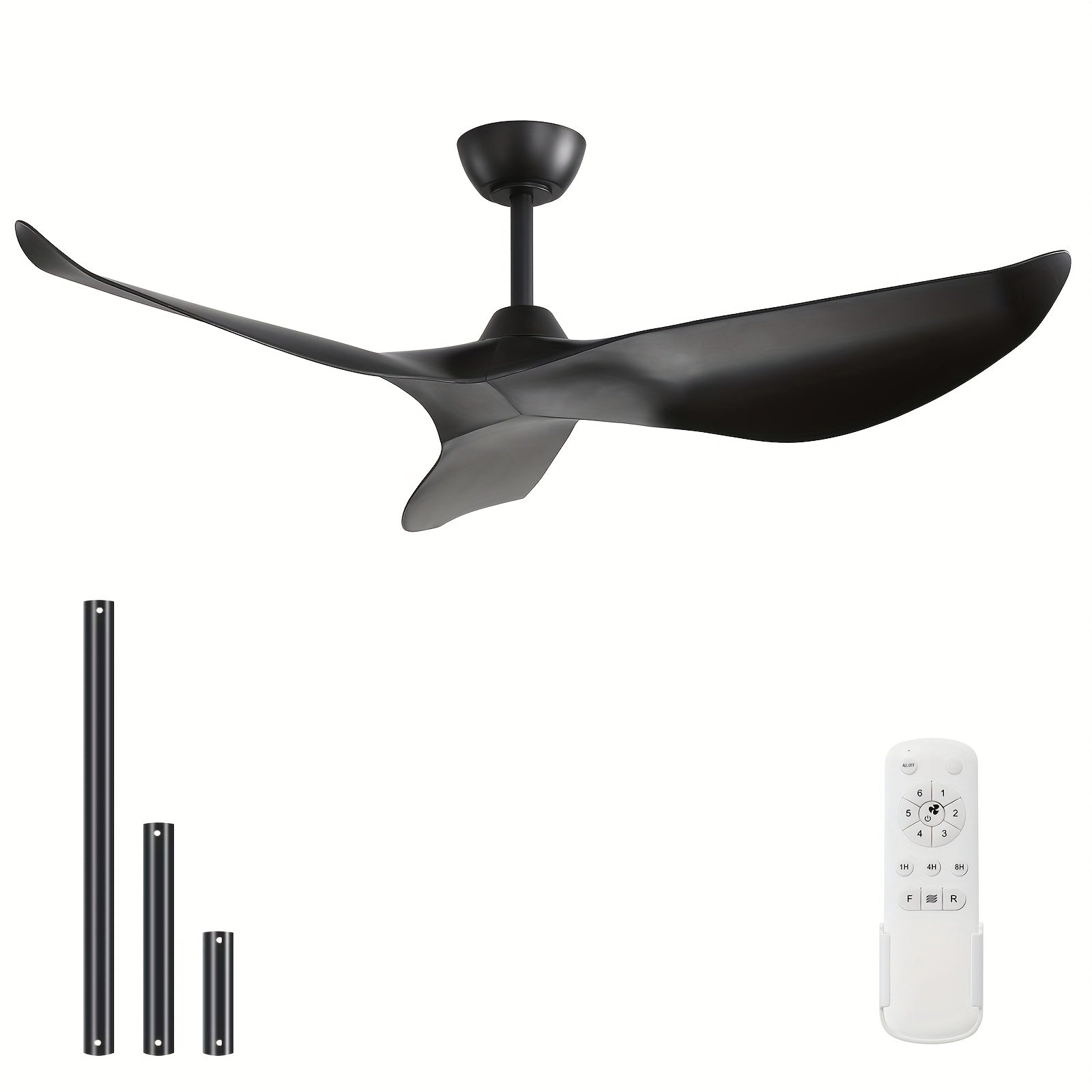 Sofucor Modern 38" Smart Ceiling Fan, Remote Control, DC Motor, 3-Blade Design – Quiet Operation, Black/White, Outdoor Rated (120V), Ceiling Mount – Modern Bedroom & Living Room Fan