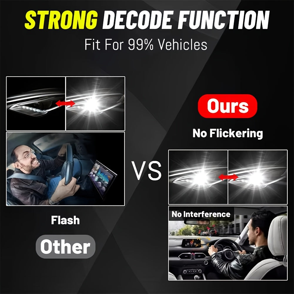 2PCS H7 H4 H11 LED Headlight H1 9005 HB3 9006 HB4 9012 HIR2 Bulbs Canbus LED Car Headlight 30000LM Mini Car LED Light Super Bright, Error-Free, High/Low Beam