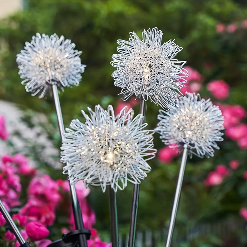 2-Piece [2025 New] Dandelion Solar Garden Light Outdoor LED Landscape Light, Courtyard Path Flower Bed Patio Lawn Decorative Solar Flower Light, Christmas Decoration