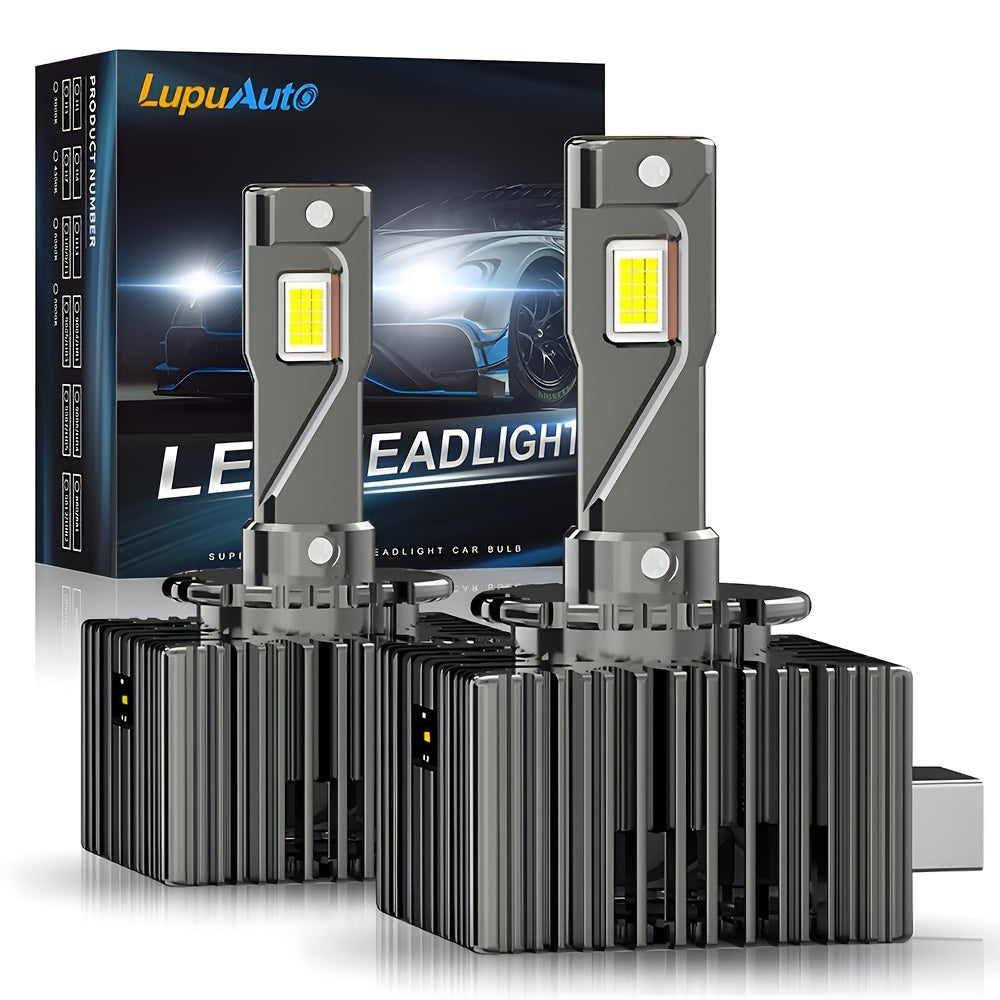 2 Pcs D1S D2S D3S LED Headlight Bulbs, Canbus Ready D1R D2R D3R Car Bulbs LED 6500K CSP Chip 120W Plug-and-Play
