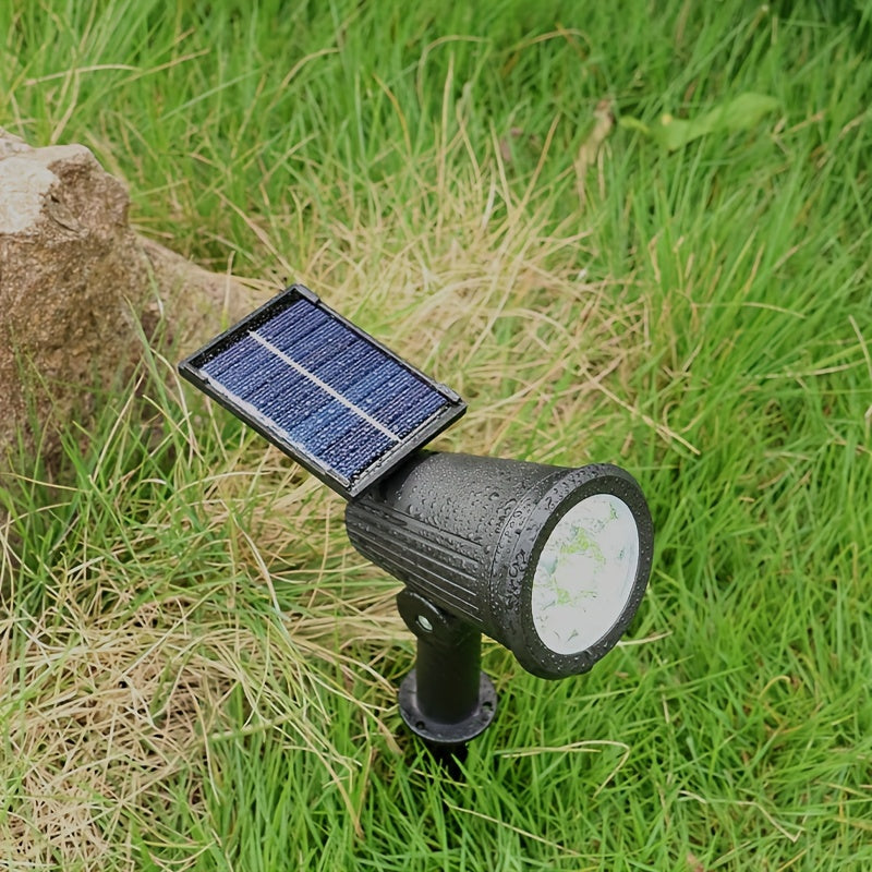 1 件节能太阳能 9LED 景观聚光灯 - 多功能花园气氛灯，带可调式桩，水晶装饰，适合户外装饰，非常适合庭院、阳台、草坪、通道、别墅、游乐场和万圣节、太阳能花园装饰