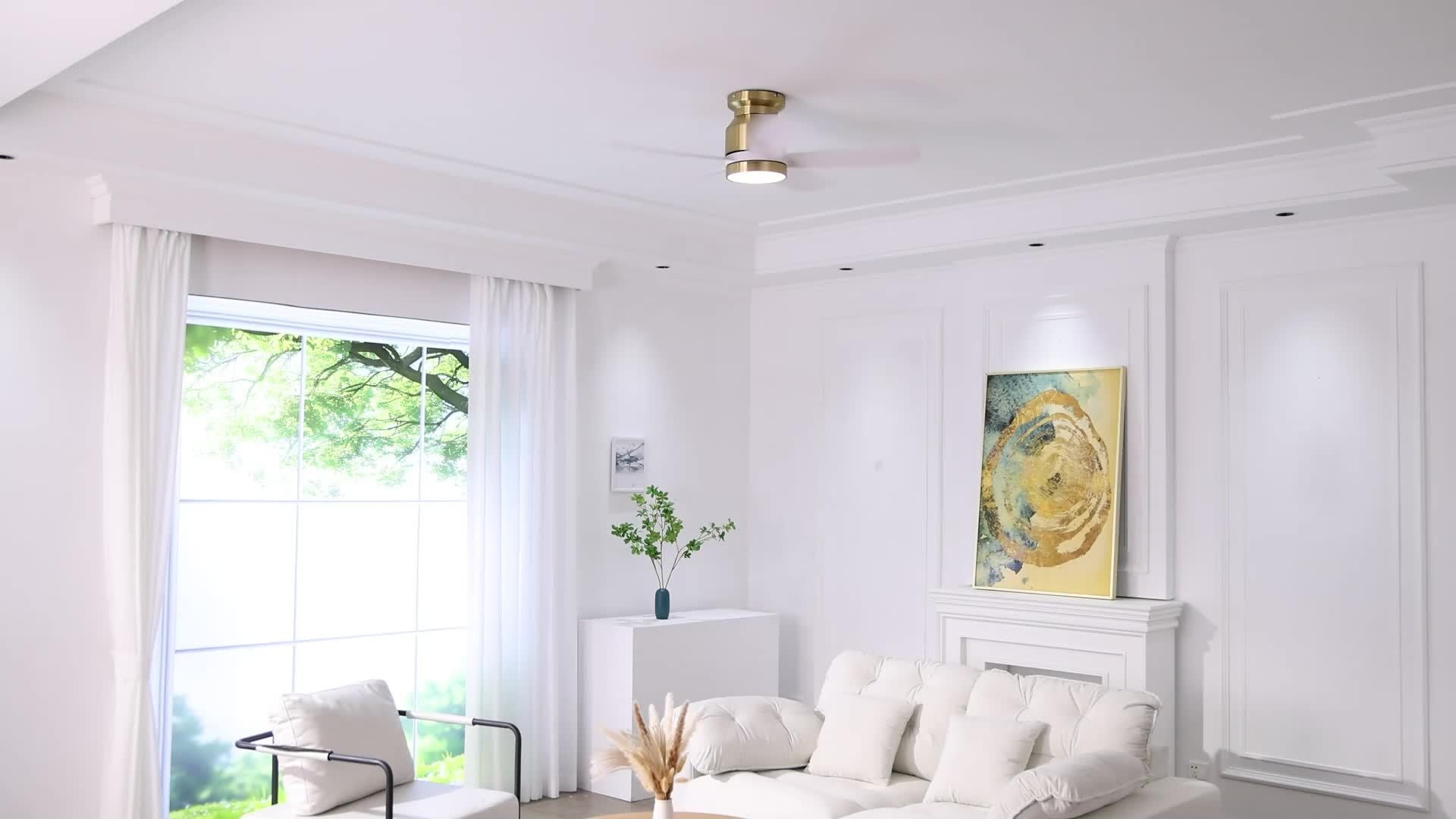 Sofucor 42 Inch Modern Ceiling Fan with Light, 5 Blades Remote Silent Reversible DC Motor, 6 Speed Levels, Timing Function, 3-Color Dimmable LED Light, Black and Gold Dual Design, Energy Saving High Quality Motor