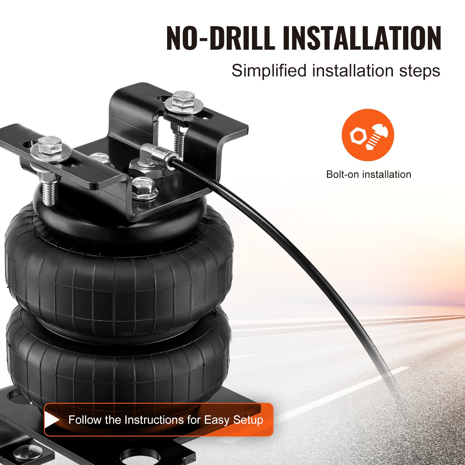VEVOR Air Bag Suspension Kit, Air Spring Suspension Bag Kit, 5000 Lbs Load Capacity, 5 to 100 PSI