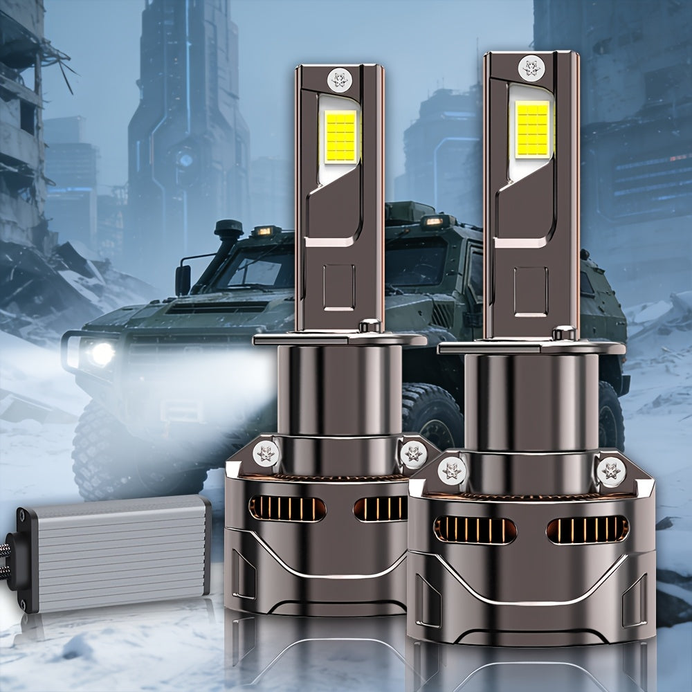 2PCS LED Car Lights - 9012/9006/9005, H11/H7/H4/H1 - 40000LM, 350W High/Low Beam, 6500K Cool White Light, 12-24V, No Battery Needed, Fast Heat Dissipation, Shining Bright Car Headlights