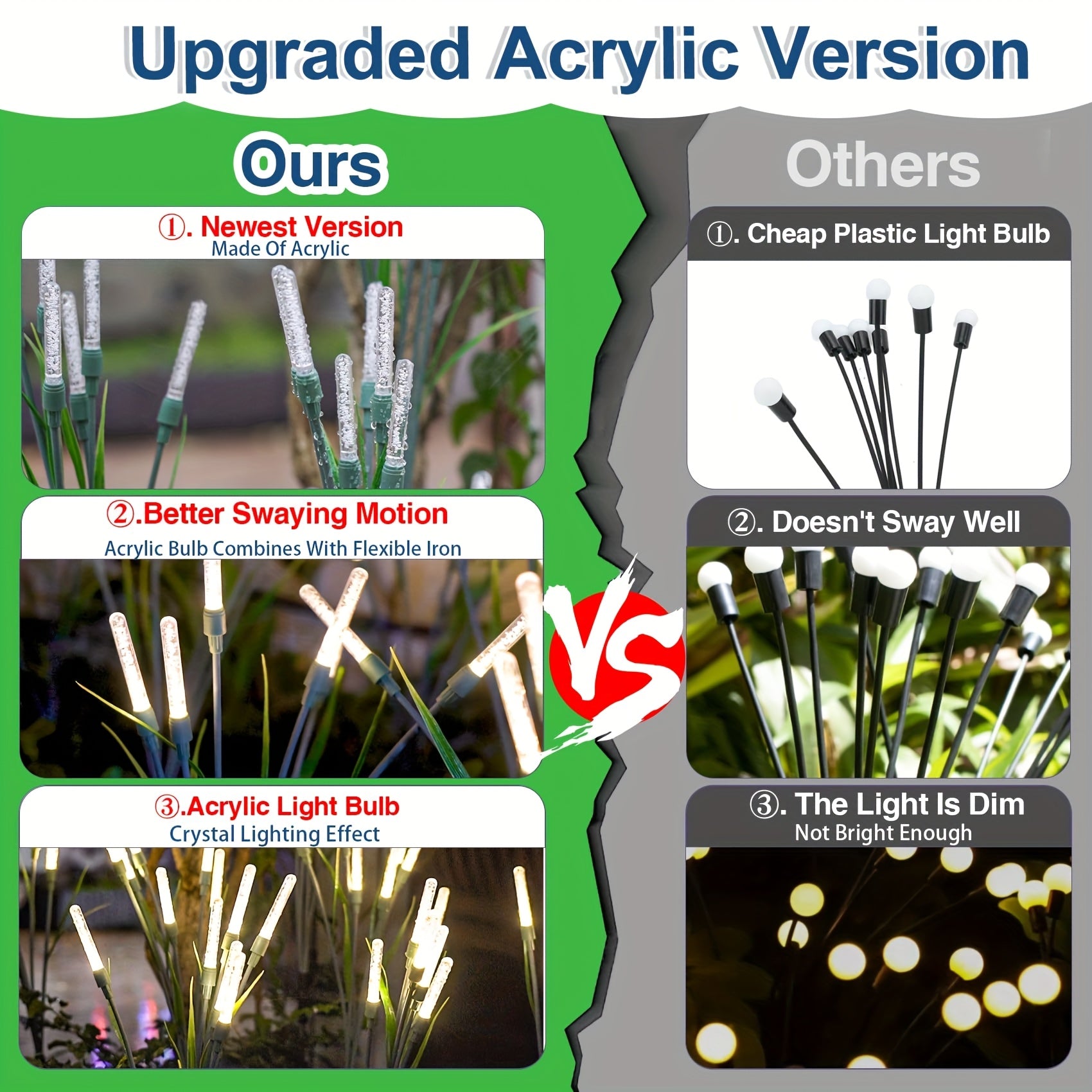 4 Pack Solar Light Outdoor Waterproof - Bubble Path Light for Garden Yard Decoration, Auto On/Off Dusk to Dawn, IP44 Acrylic Ground Insert Light, Warm White Solar LED, Perfect for Driveway Walkway Patio - Solar Reed Light