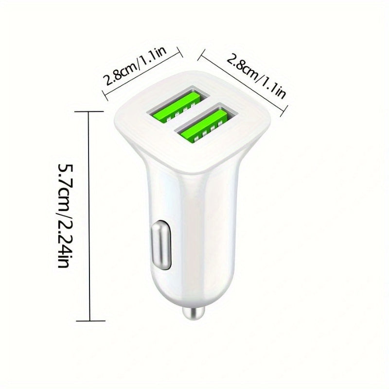 4.8A Car Charger with Dual USB Ports, Car Charger Adapter, Road Trip Essential, Sleek Charger, Smart Technology, Multiport Charger, Frequent Travelers