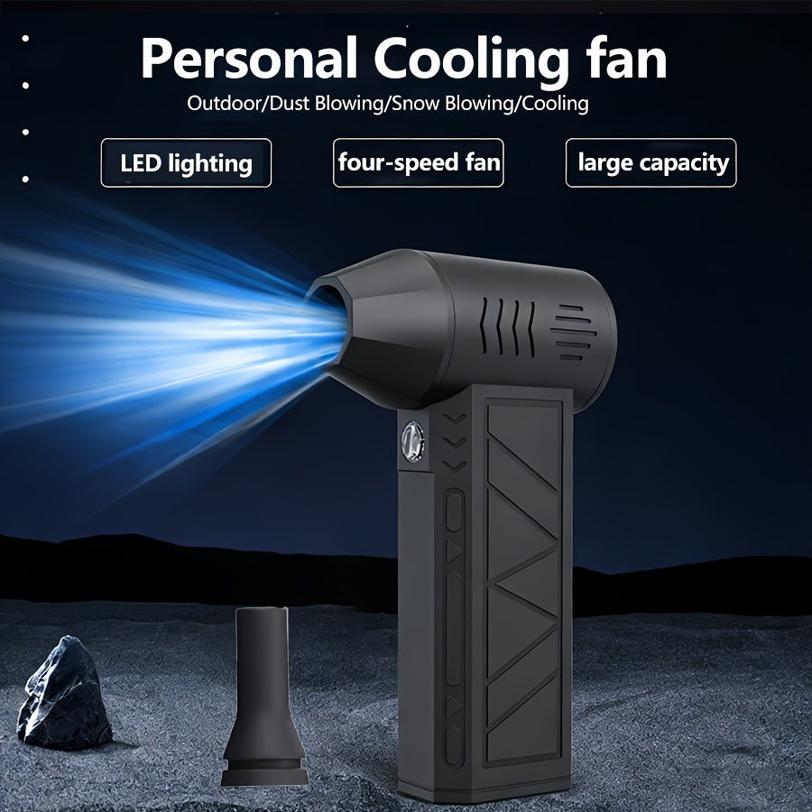 High Capacity Portable High Speed Turbo Fan, Handheld Personal Powerful Cooling Fan, Rechargeable Long Lasting Battery, Multifunctional for Home Outdoor Work Travel Camping Yard Use, Ideal for Dust Blowing