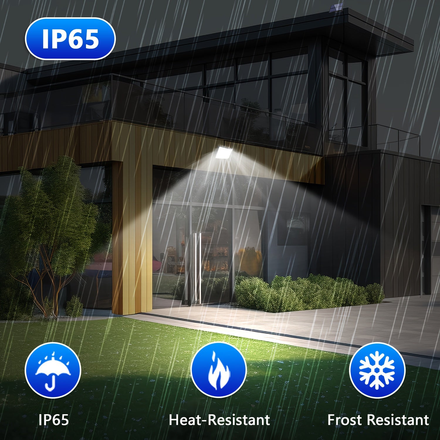1/2 Pack Outdoor Solar Courtyard Light, with 138 High-Brightness LEDs, Motion Sensor Exterior Wall Light, IP65 Security Light, Wall Light with 16.4FT Cable, Street Light with 3 Lighting Modes, Cool White Light, Perfect for Courtyards and Parks