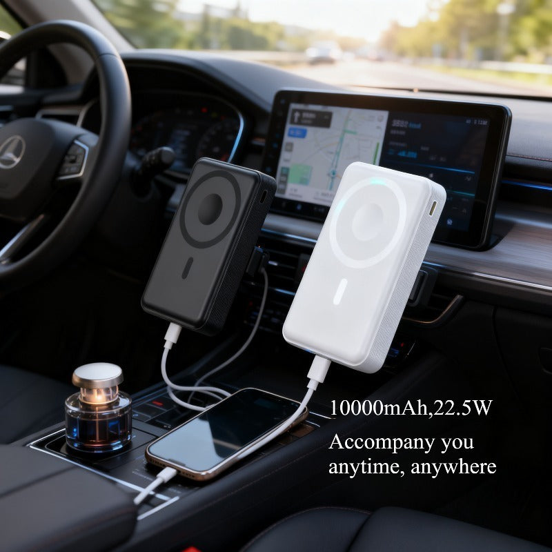 22.5W Fast Charging 10, 000 Mah Portable Magnetic Charger, Equipped with a Dual-Line Power Bank. Its Compact Design Makes It Easy to Carry, And It Is Shipped Locally for Quick Delivery, Making It an Essential Mobile Accessory for Daily Use Or Travel