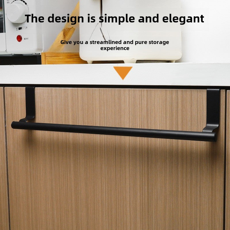 1pc No-Drill Stainless Steel Heavy Duty Over-The-Door Towel Rack - Space-Saving Adhesive Mount, Durable Rustproof, for Bathroom, Kitchen, Cabinet, Closet, Hotel & Home